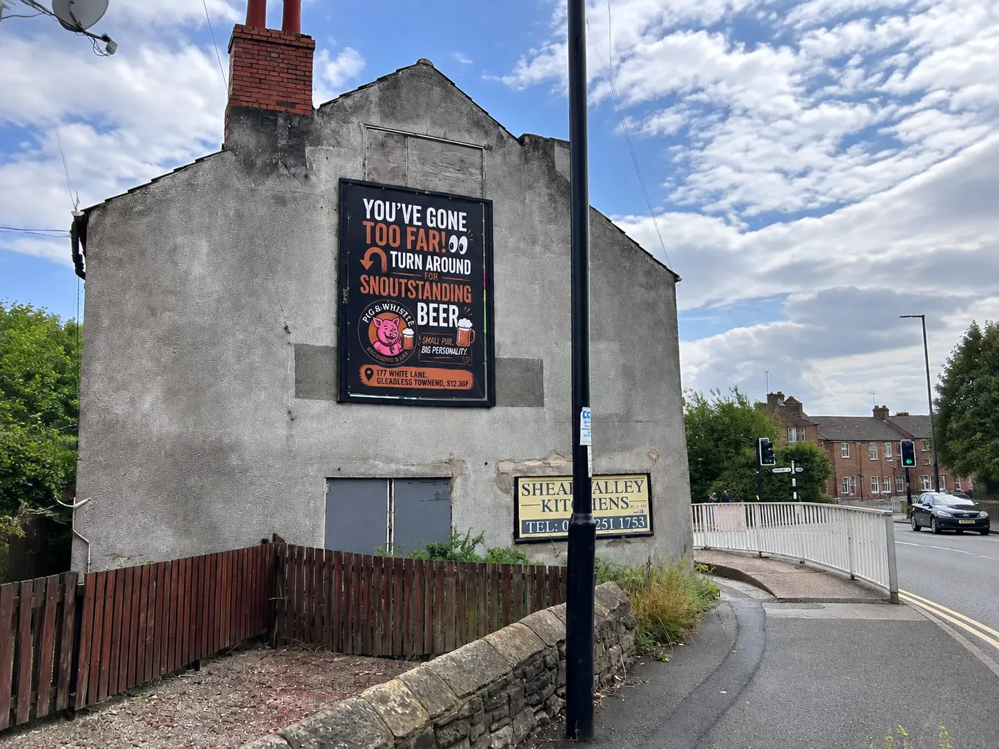 Wall mounted outdoor advertising display installed at Station Road Mosborough Sheffield